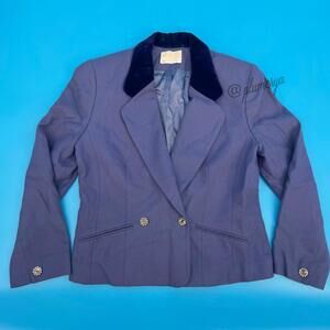 Pendleton Vintage 80's 100% Virgin Wool Blazer Lavender Velour Women's Size 8